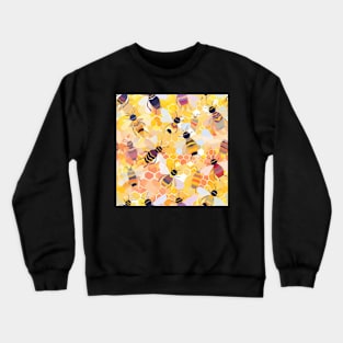 Buzzing Fashion: A Playful Bee-Inspired Fabric Pattern Crewneck Sweatshirt